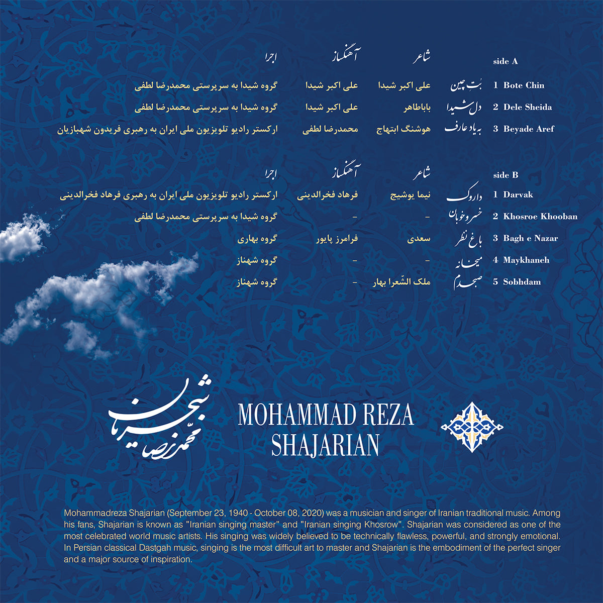 Mohammad Shajarian - Bote Chin (Vinyl)